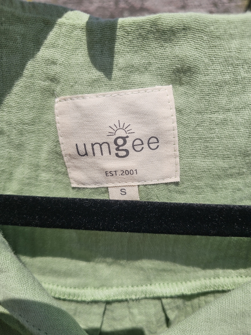 Umgee Light Green Button-Front Ruffle Sleeve Top - Picture 4 of 5